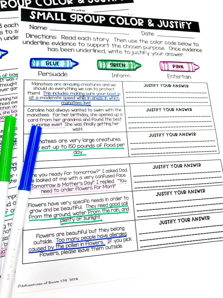 Author's Purpose Printables (Print &amp; Digital) - Ciera Harris Teaching