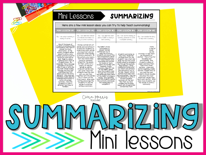 summarizing mini-lessons